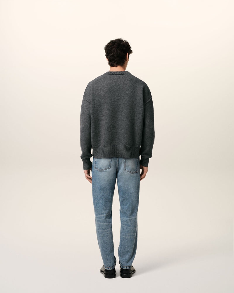 Pull Gris Ami de Coeur En Laine