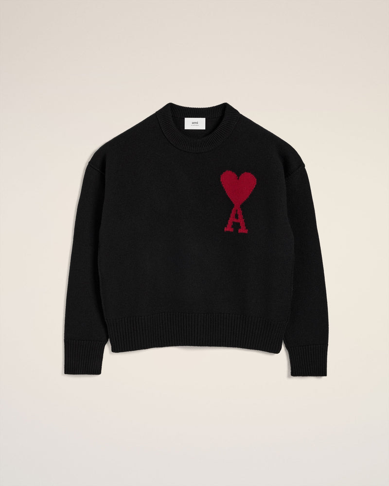 Pull Noir Ami de Coeur En Laine