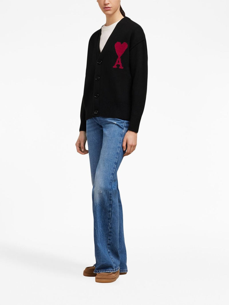 Cardigan Noir Ami de Coeur En Laine