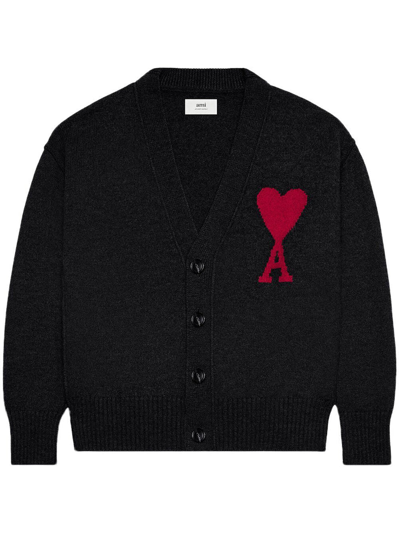 Cardigan Noir Ami de Coeur En Laine