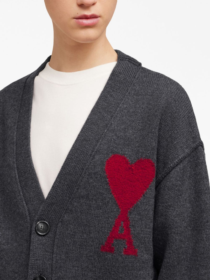 Cardigan Gris Ami de Coeur En Laine