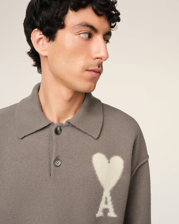 Polo Taupe Ami de Coeur En Laine