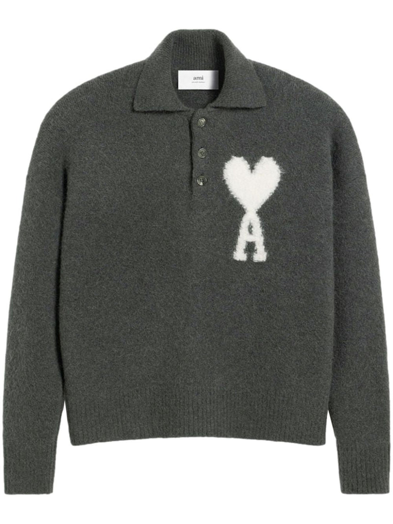 Polo Gris Ami de Coeur En Laine