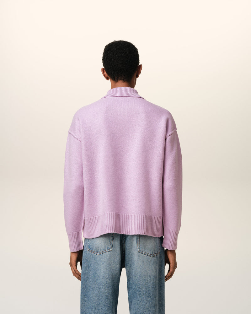 Polo Violet Ami de Coeur En Laine