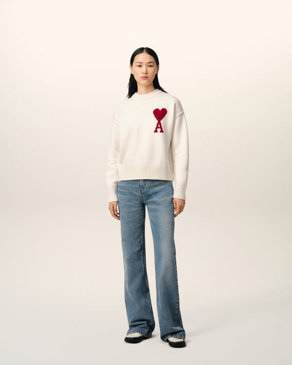 Pull Blanc Ami de Coeur En Laine