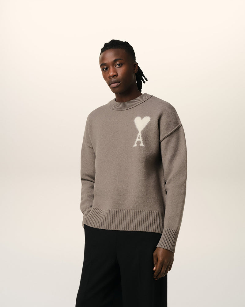 Pull Taupe Ami de Coeur En Laine