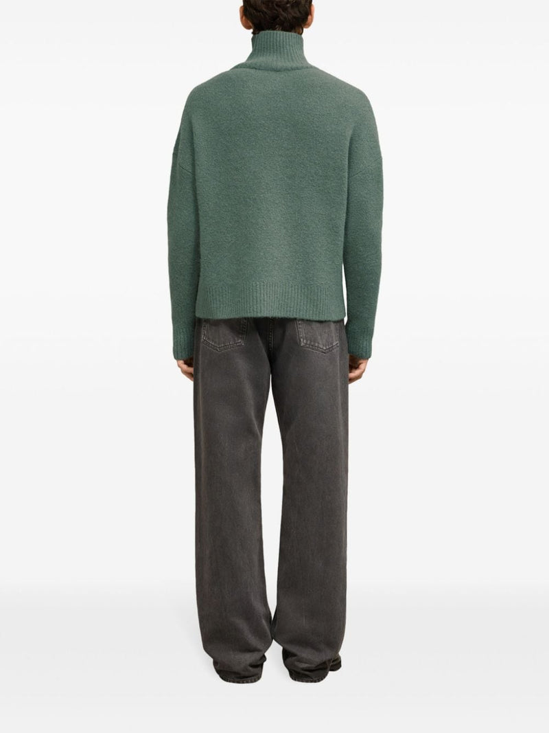 Pull Col Cheminée Vert Ami de Coeur En Laine