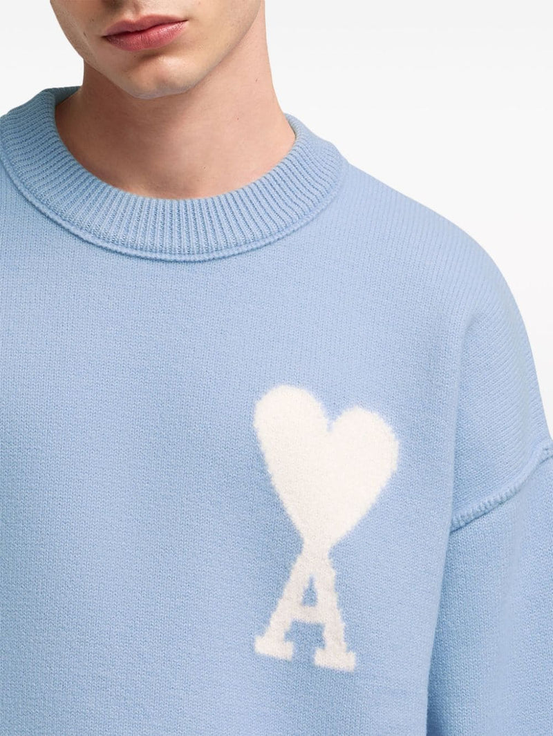 Pull Bleu Clair Ami de Coeur En Laine