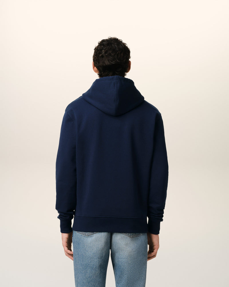 Hoodie Bleu Marine Zippé Ami de Coeur En Coton