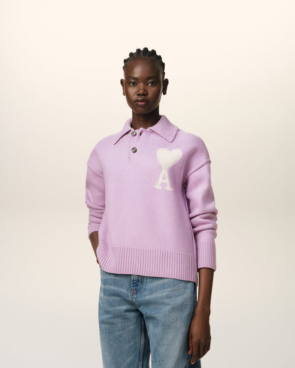 Polo Violet Ami de Coeur En Laine