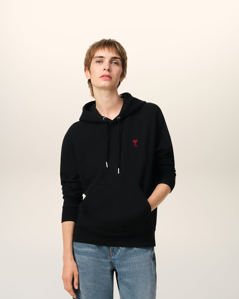 Hoodie Noir Ami de Coeur En Coton