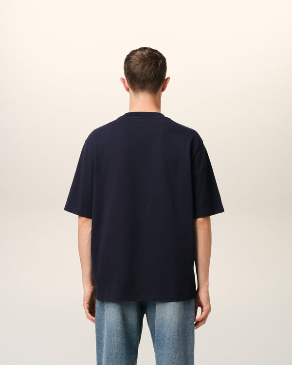 T-Shirt Bleu Marine Patch Ami de Coeur En Coton