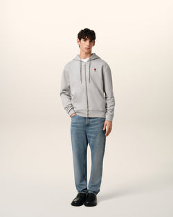 Hoodie Gris Zippé Ami de Coeur En Coton