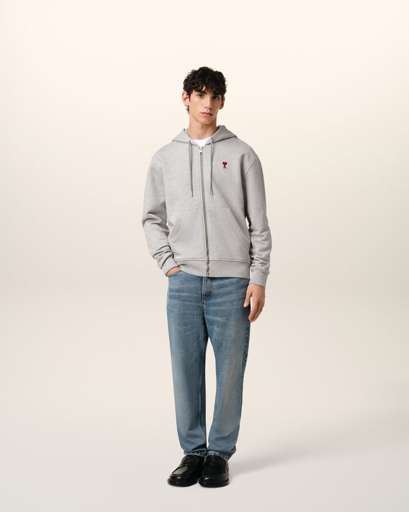 Hoodie Gris Zippé Ami de Coeur En Coton