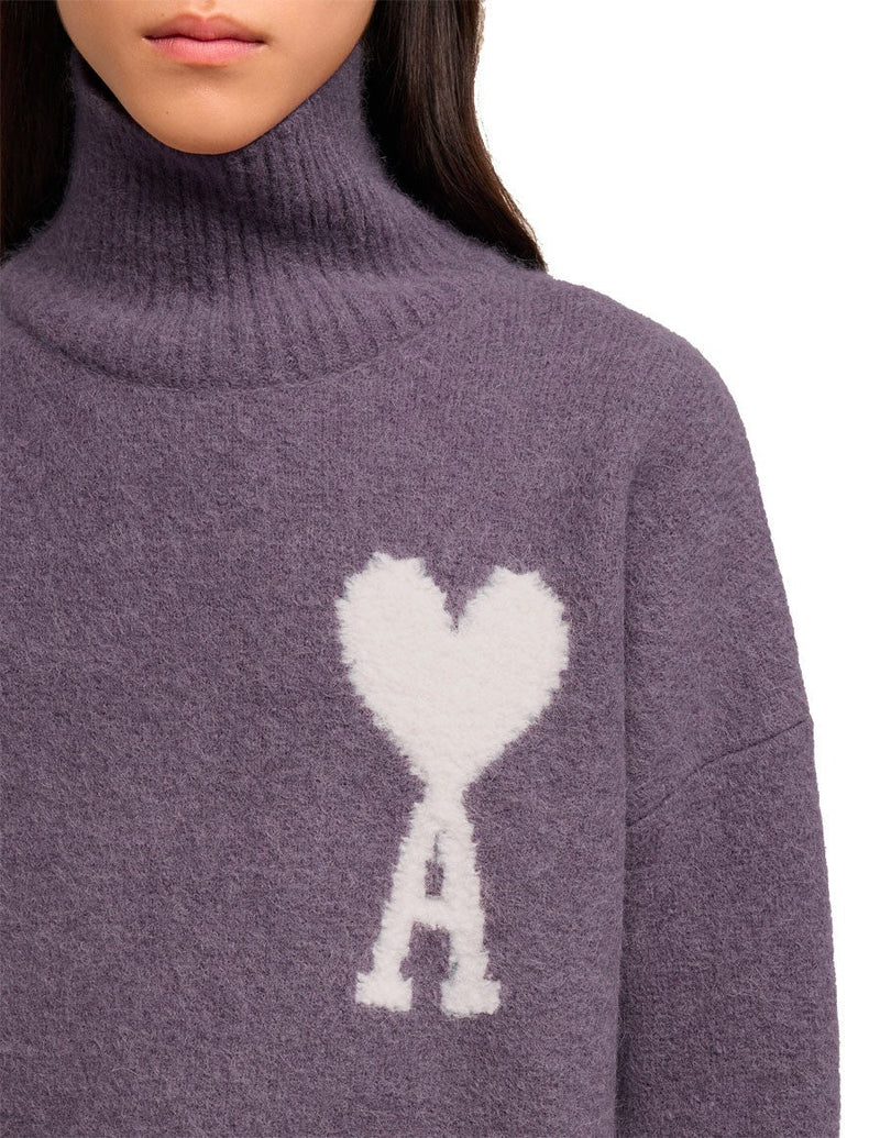 Pull Col Cheminée Violet Ami de Coeur En Laine