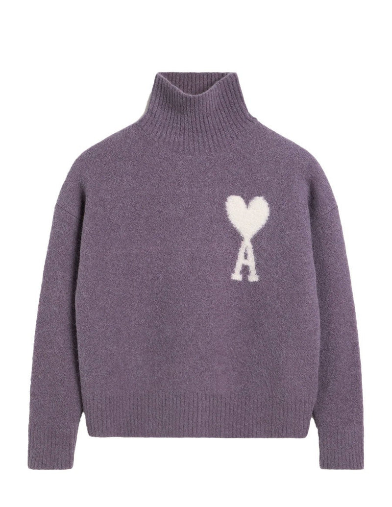 Pull Col Cheminée Violet Ami de Coeur En Laine